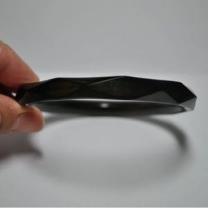 Vintage Black Faceted Semi-translucent Bakelite Bracelet/Bangle (Rare)